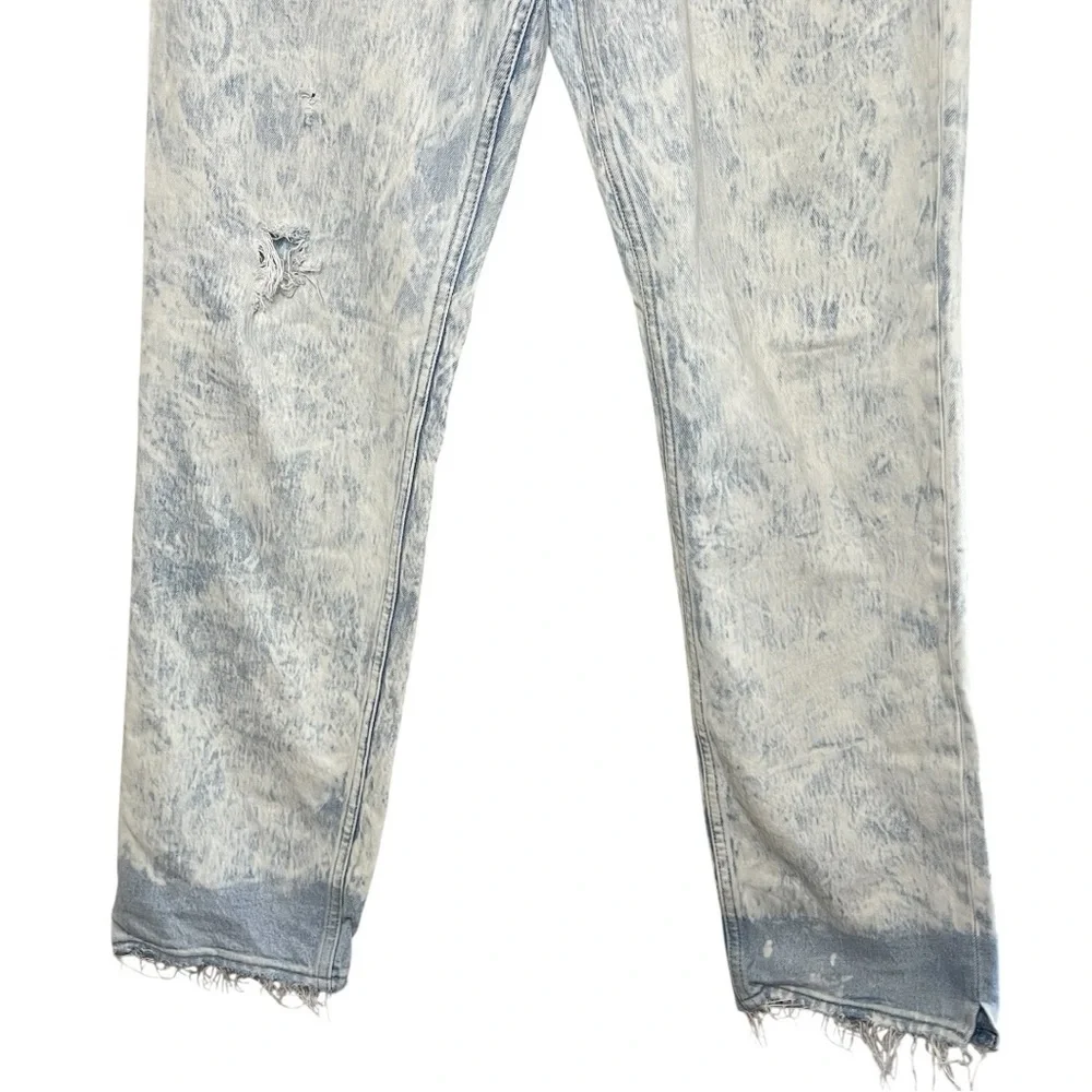 HUDSON Men’s Reese Straight Leg White Acid Wash Jean, Size 30
